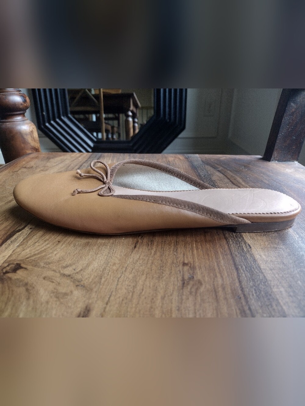 J Crew Tan Leather Zoe Ballet Mules Size 7-7.5 - Picture 2 of 6